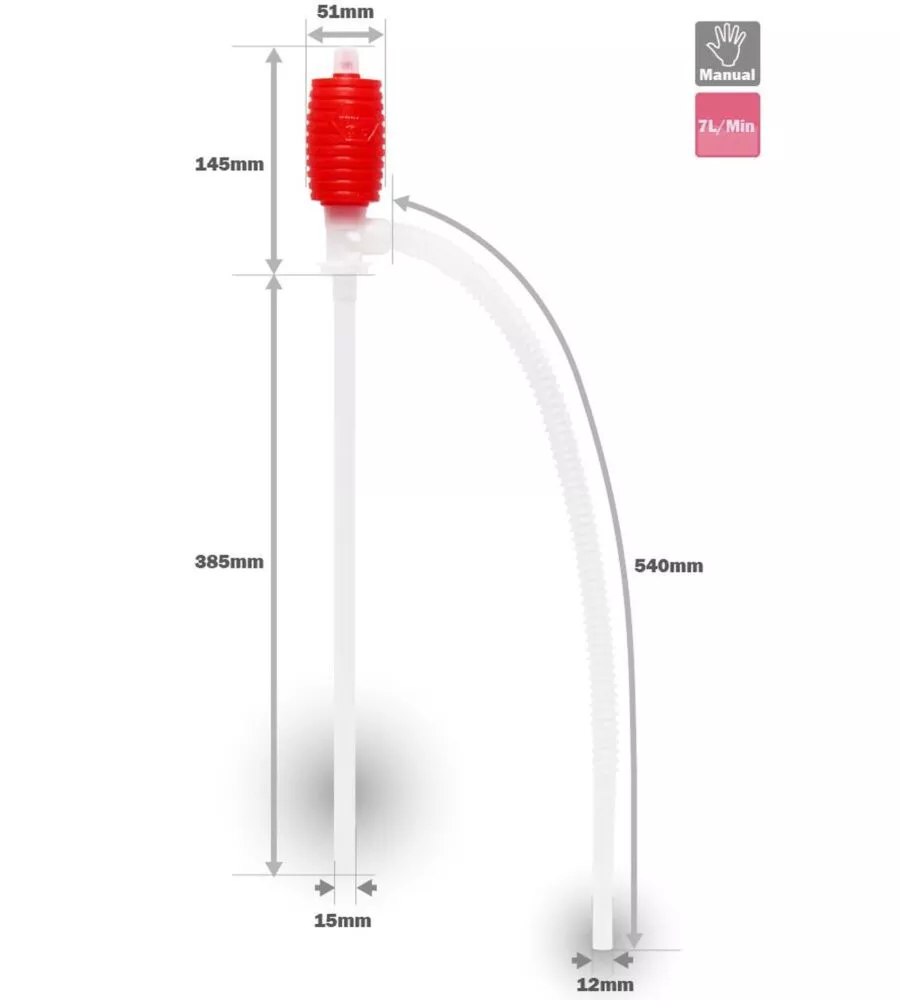 POMPA MANO UNIVERSALE PER STUFE A COMBUSTIBILE LIQUIDO ZIBRO, 60X7X7 CM