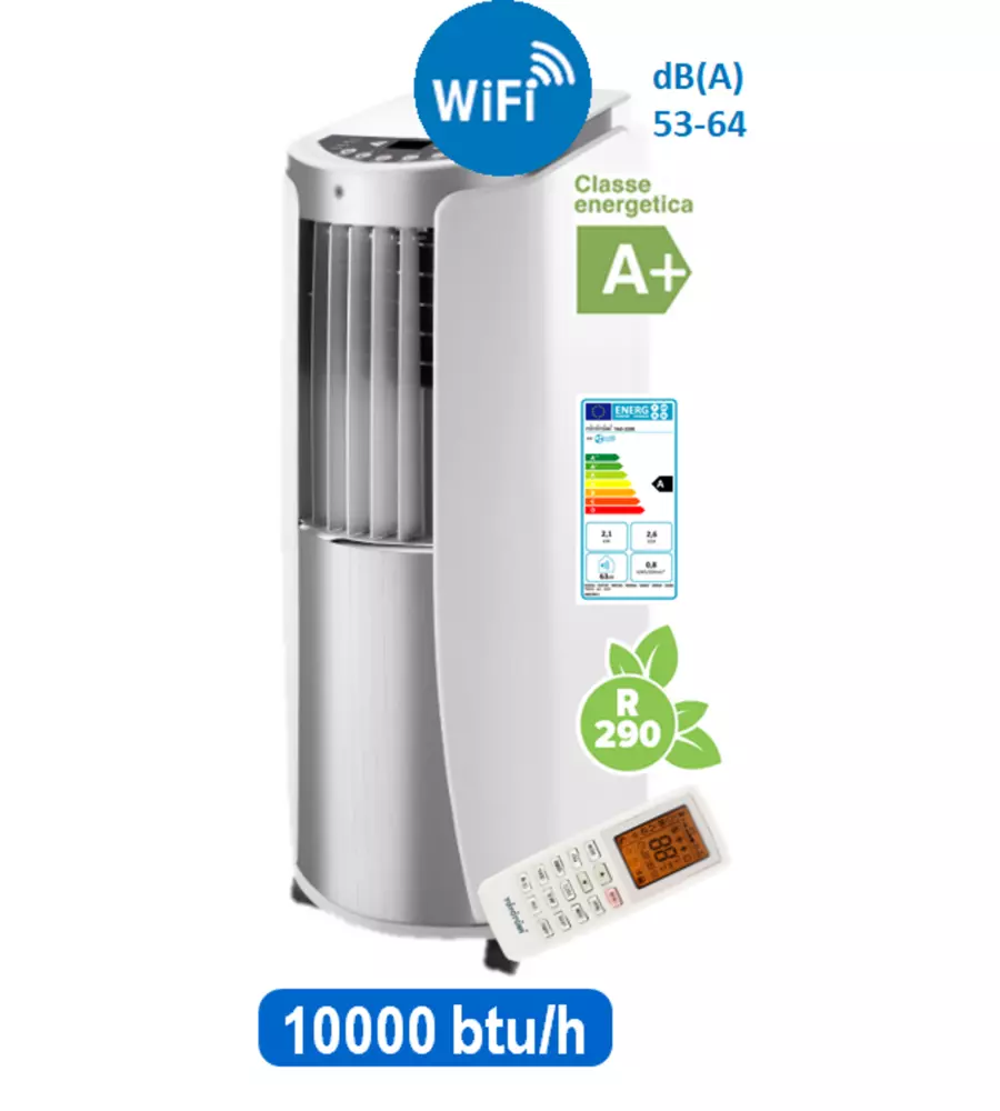 CONDIZIONATORE MOBILE "TOYOTOMI TAD 2229" CON WI-FI, 2,94 KW