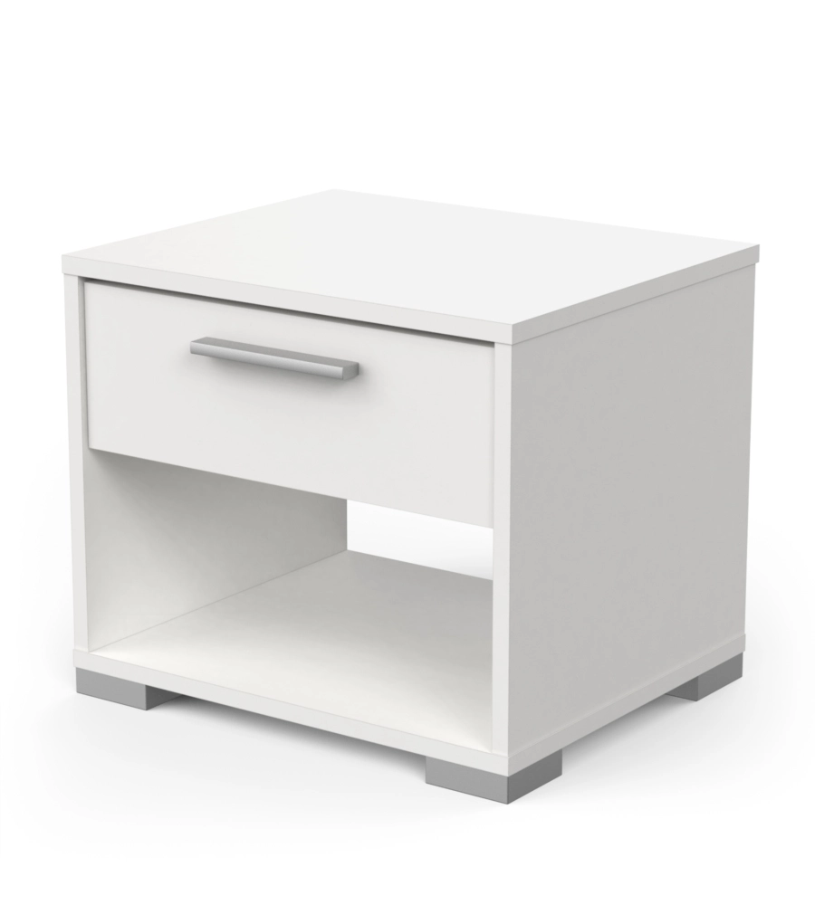 COMODINO 1 CASSETTO "IZZY" BIANCO OPACO 43,2X36,2X37,2 CM