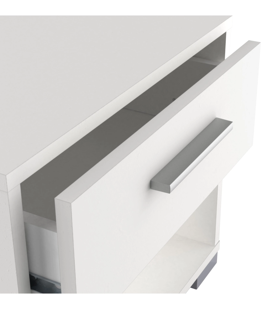 COMODINO 1 CASSETTO "IZZY" BIANCO OPACO 43,2X36,2X37,2 CM