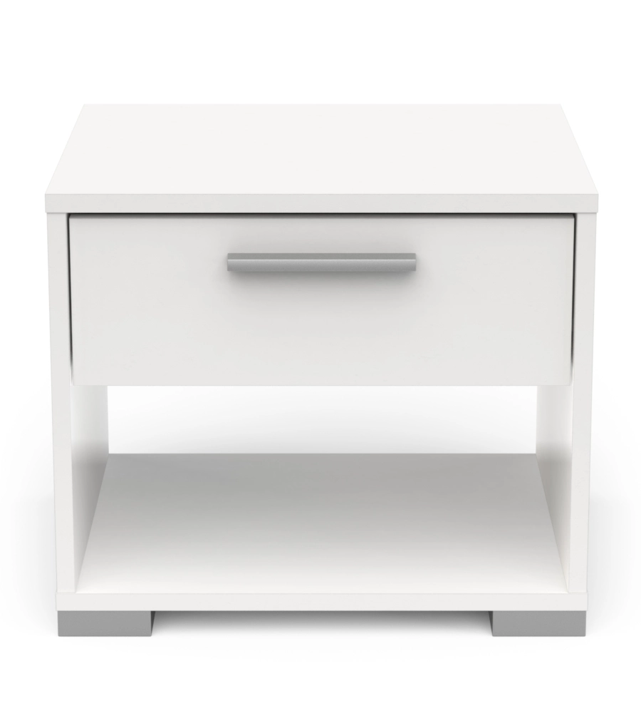 COMODINO 1 CASSETTO "IZZY" BIANCO OPACO 43,2X36,2X37,2 CM