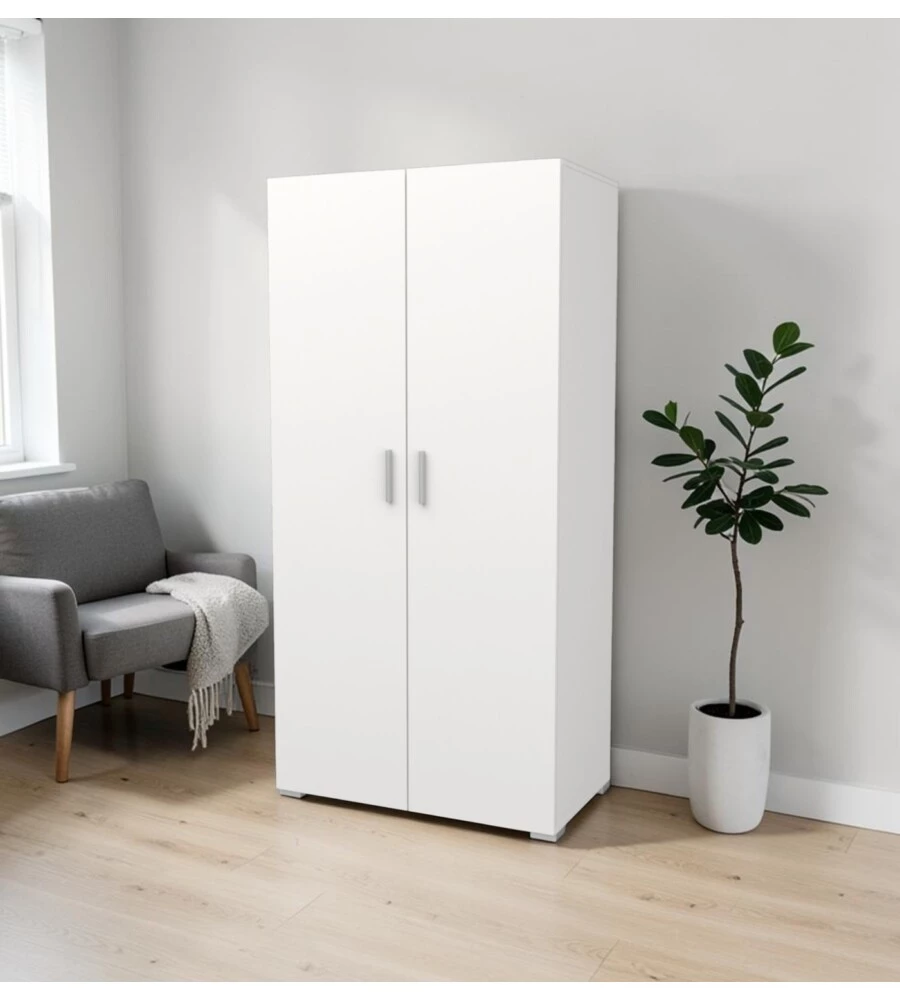 ARMADIO 2 ANTE BATTENTI "IZZY" BIANCO OPACO 90,3X51,7X185,7 CM