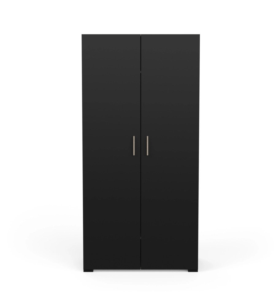 ARMADIO 2 ANTE "IZZY" COLORE QUERCIA E NERO OPACO, 90,3X51,7X185,7 CM