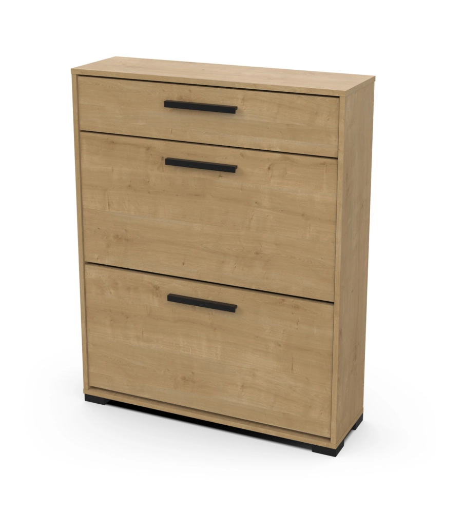 SCARPIERA "IZZY" QUERCIA CON 2 ANTE E 1 CASSETTO, 80,8X24,4X101,8 CM