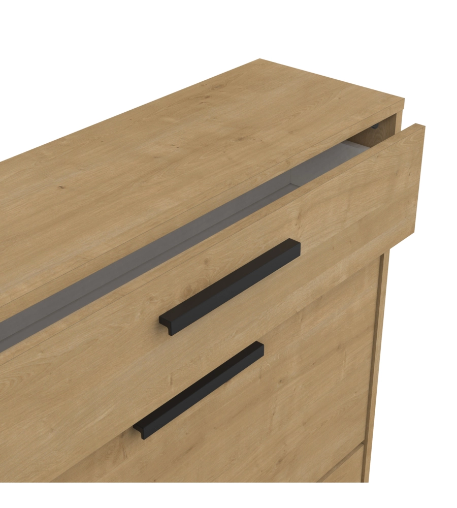 SCARPIERA "IZZY" QUERCIA CON 2 ANTE E 1 CASSETTO, 80,8X24,4X101,8 CM