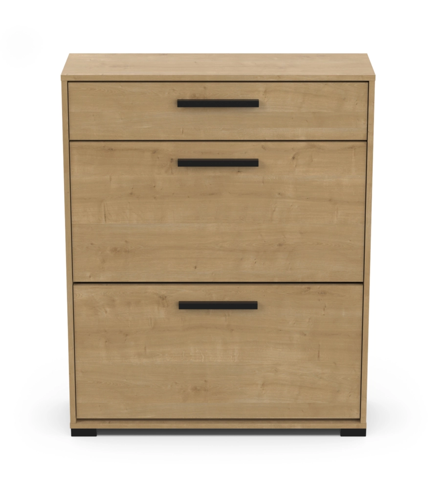 SCARPIERA "IZZY" QUERCIA CON 2 ANTE E 1 CASSETTO, 80,8X24,4X101,8 CM