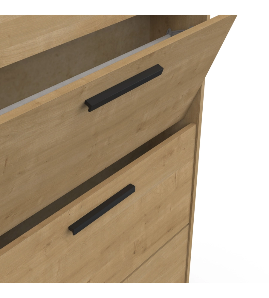 SCARPIERA "IZZY" QUERCIA CON 4 ANTE, 80,8X17,8X151,7 CM