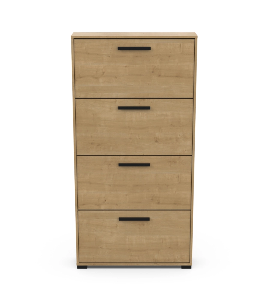 SCARPIERA "IZZY" QUERCIA CON 4 ANTE, 80,8X17,8X151,7 CM