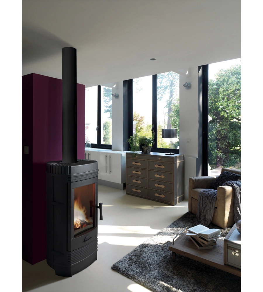 STUFA A LEGNA INVICTA "GOMONT" NERO 12 KW