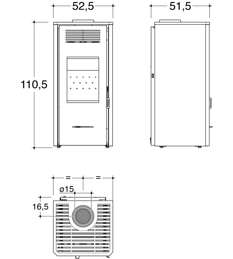 STUFA A LEGNA VENTILATA INVICTA "SENALES" ROSSO 8,4 KW