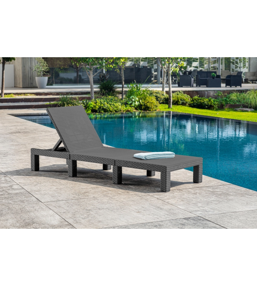 LETTINO PRENDISOLE "DAYTONA SUNLOUNGER" COLORE GRAFITE, 187,5X58X29 CM - KETER