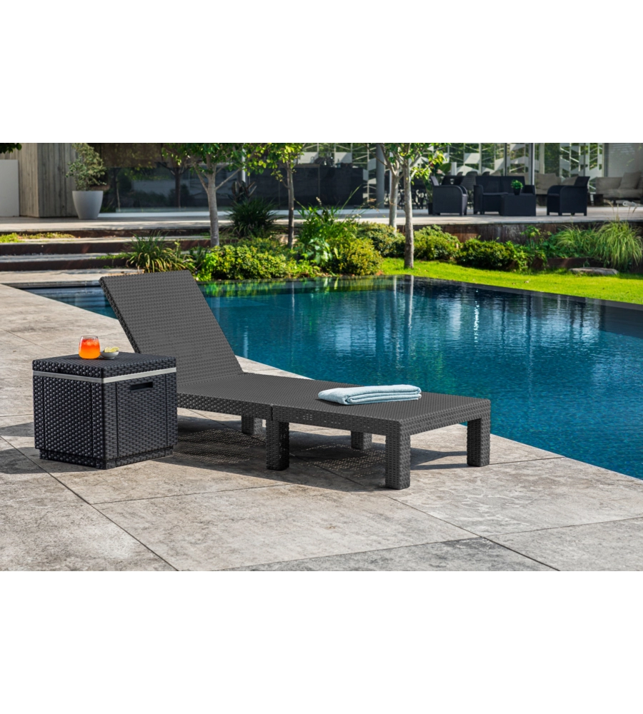 LETTINO PRENDISOLE "DAYTONA SUNLOUNGER" COLORE GRAFITE, 187,5X58X29 CM - KETER