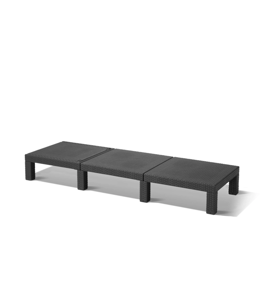 LETTINO PRENDISOLE "DAYTONA SUNLOUNGER" COLORE GRAFITE, 187,5X58X29 CM - KETER