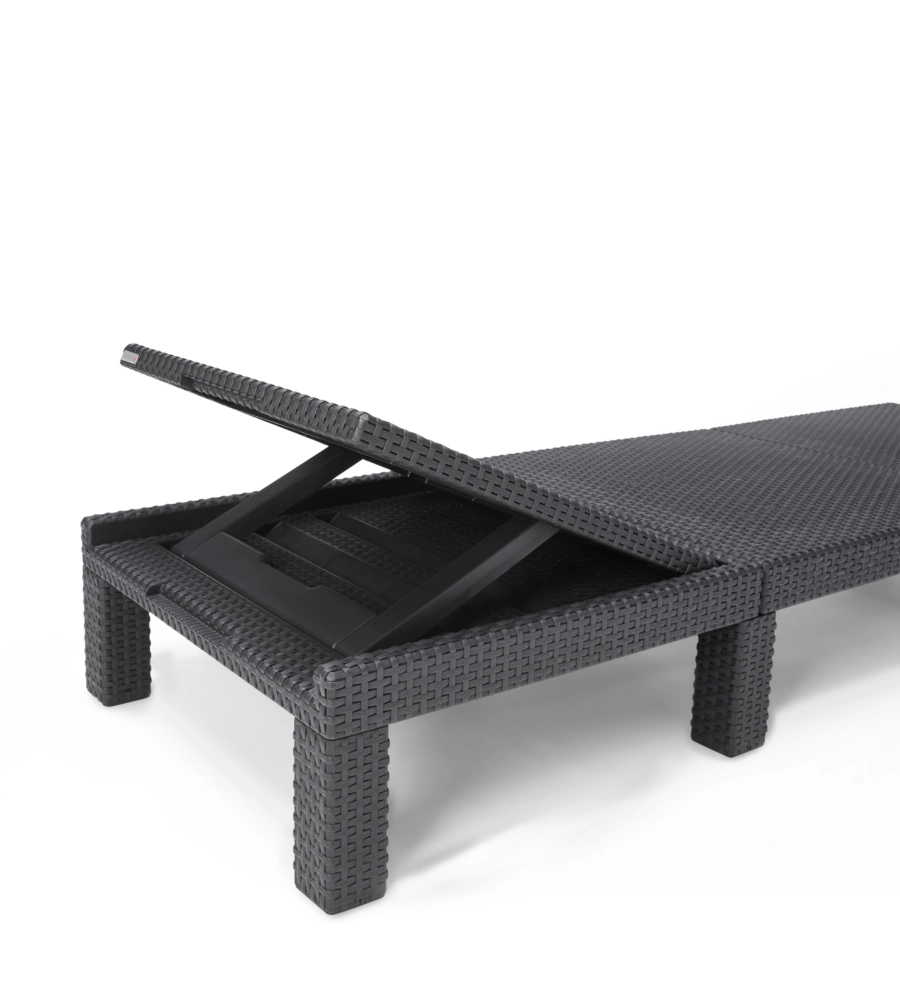 LETTINO PRENDISOLE "DAYTONA SUNLOUNGER" COLORE GRAFITE, 187,5X58X29 CM - KETER