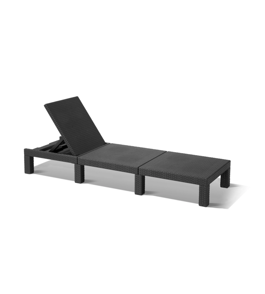 LETTINO PRENDISOLE "DAYTONA SUNLOUNGER" COLORE GRAFITE, 187,5X58X29 CM - KETER