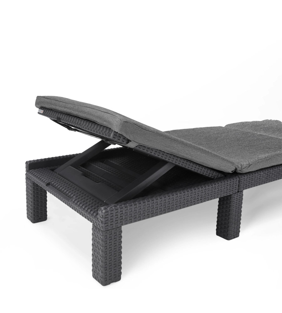 LETTINO PRENDISOLE "DAYTONA SUNLOUNGER" COLORE GRAFITE, 187,5X58X29 CM - KETER