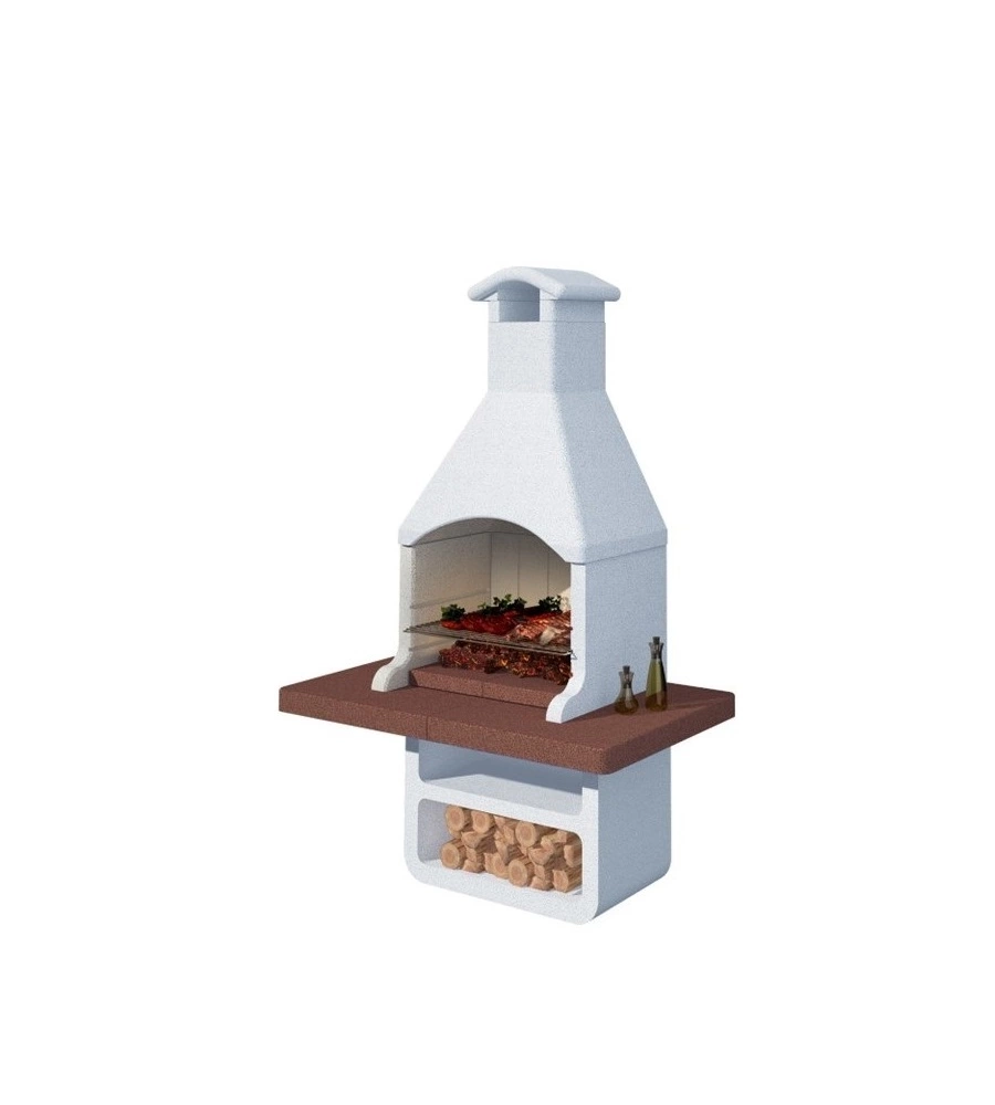 BARBECUE A CARBONELLA IN CEMENTO LINEA VZ "BARCELLONA" 150X90X237 CM