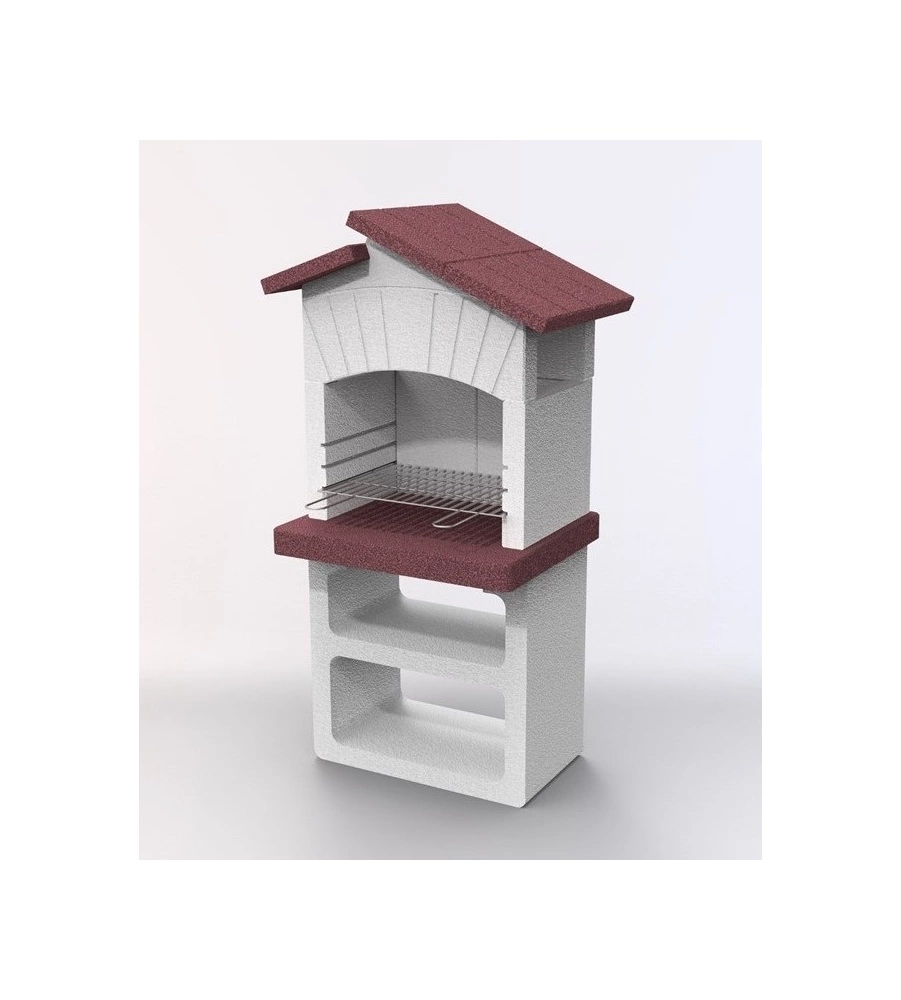 BARBECUE A LEGNA O CARBONELLA IN CEMENTO LINEA VZ "BILBAO" 68X58X156 CM