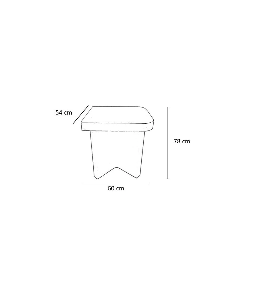 TAVOLO LATERALE PER BARBECUE IN CEMENTO LINEA VZ 60X54X78 CM
