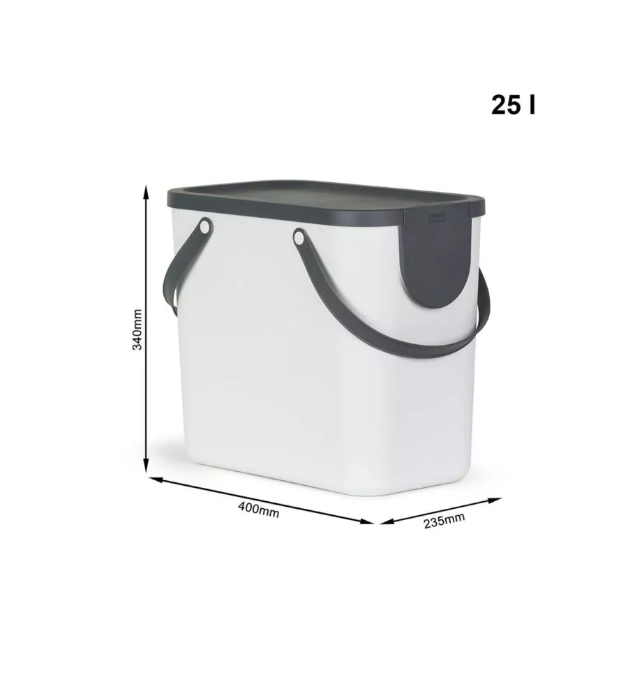PATTUMIERA "ALBULA" COLORE BIANCO DA 25 LITRI