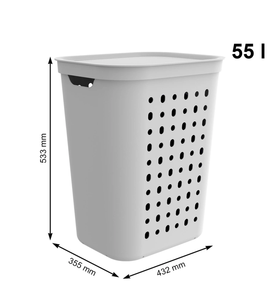 CESTA PORTABIANCHERIA "JONA" COLORE BIANCO DA 55 LITRI