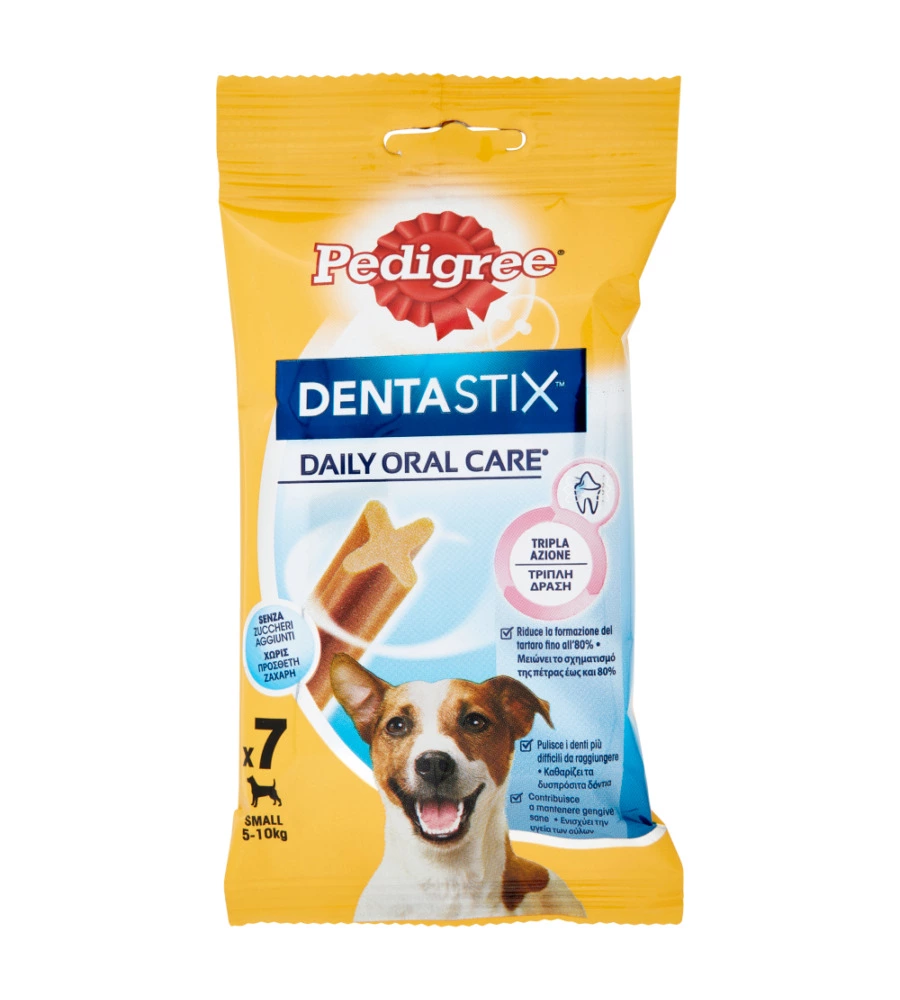 SNACK IGIENE ORALE PER CANI DI TAGLIA PICCOLA PEDIGREE "DENTASTIX", 7 PEZZI