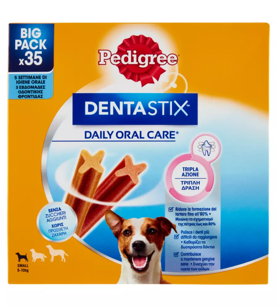SNACK IGIENE ORALE PER CANI DI TAGLIA PICCOLA PEDIGREE "DENTASTIX", 35 PEZZI