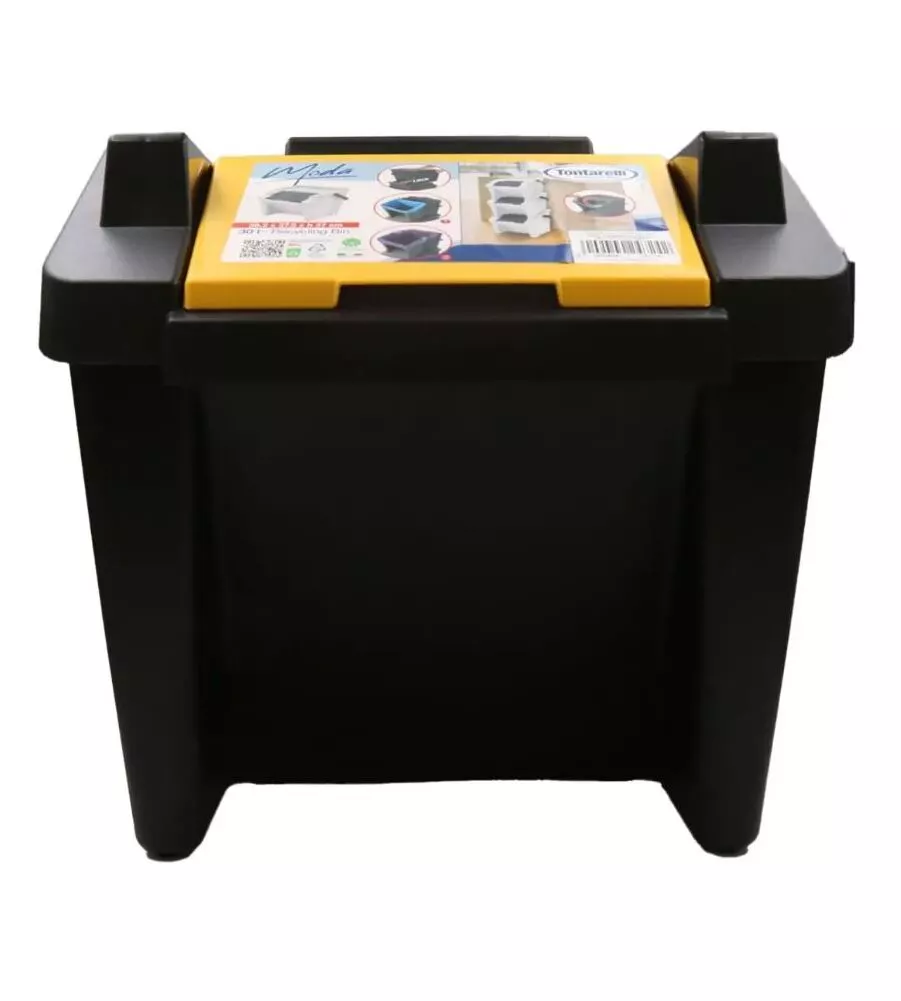 PATTUMIERA "MODA" NERO E AMBRA, 30LT