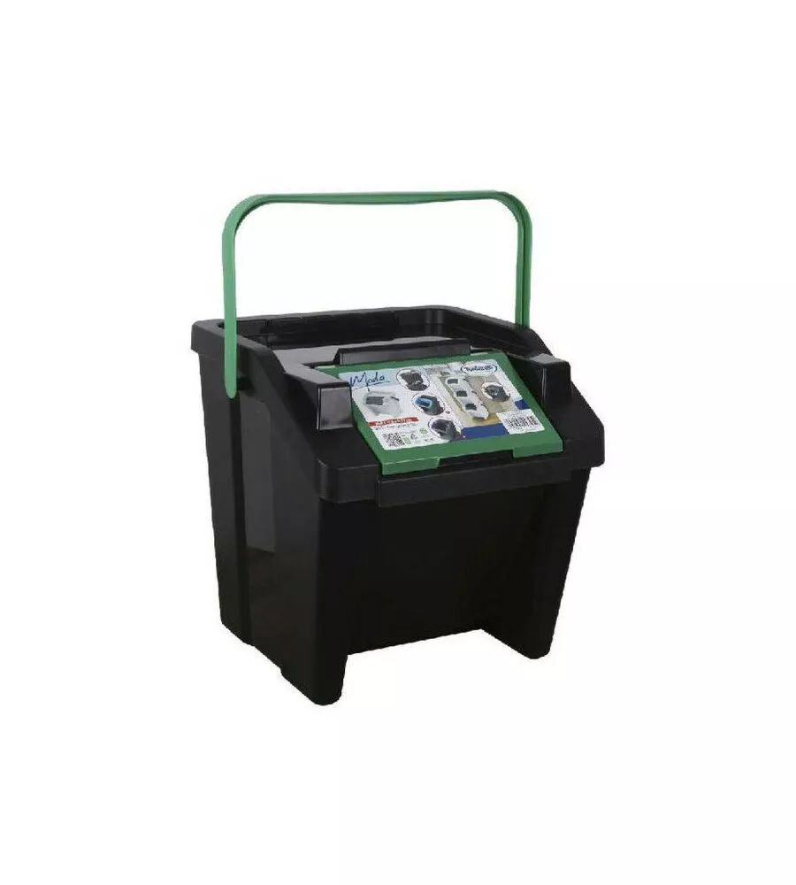 PATTUMIERA "MODA" NERO E VERDE, 30LT