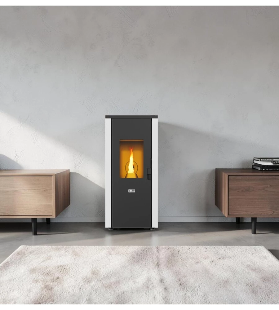 Stufa a pellet ermetica Canadian Stove "Design Evo Fine Duster" bianco 8,3 kW