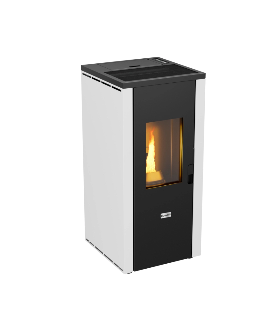 STUFA A PELLET ERMETICA CANADIAN STOVE "DESIGN EVO" BIANCO 8,3 KW