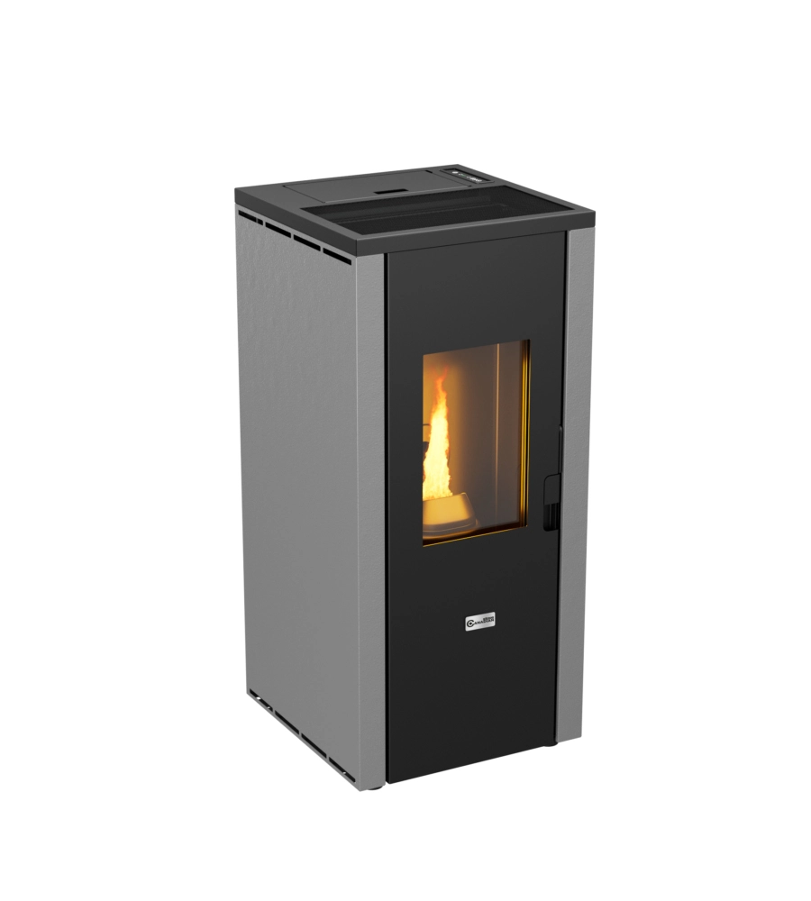 STUFA A PELLET ERMETICA CANADIAN STOVE "DESIGN EVO" GRIGIO 8,3 KW