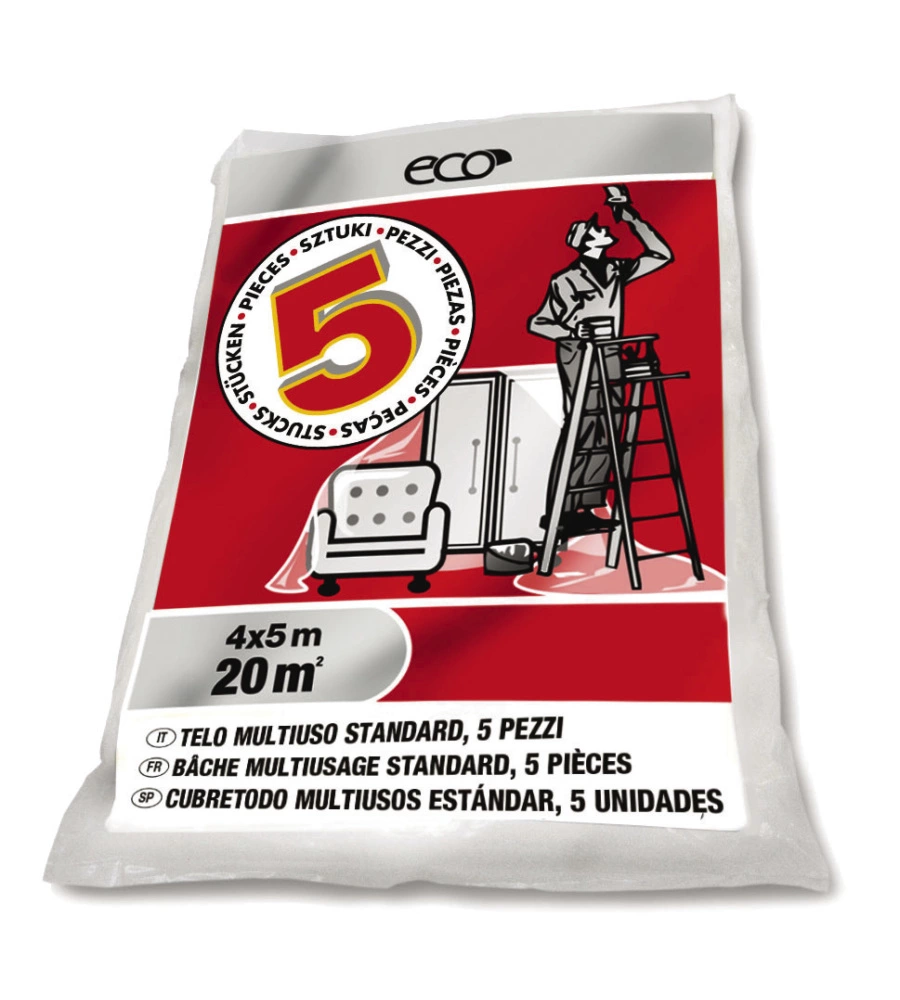 SET 5 TELI DI PROTEZIONE PER PITTURA "ULTRA FINE" 4X5 MT