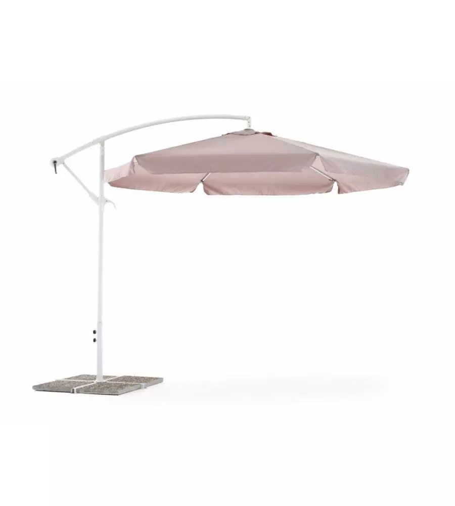 OMBRELLONE DA GIARDINO "LUNA" CON STRUTTURA IN FERRO BIANCO E TELO GRIGIO - 3X3X2 METRI