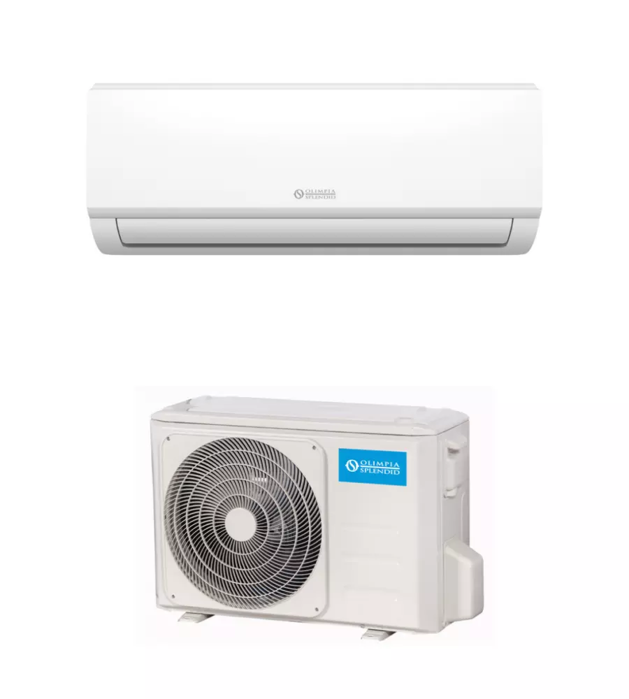 CLIMATIZZATORE CALDO FREDDO OLIMPIA POMPA DI CALORE "SPLENDID ARYAL S1E+INVERTER 10 C" MONOSPLIT E UNITÀ ESTERNA 10000 BTU CON WI-FI
