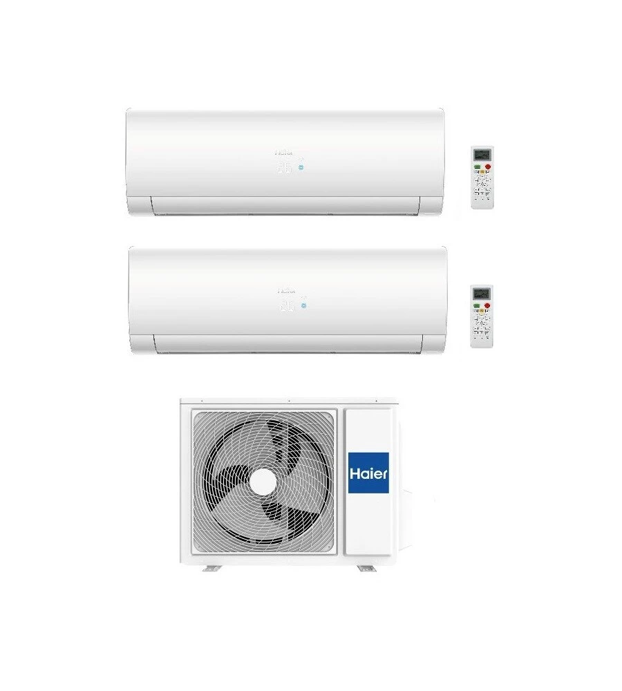 CLIMATIZZATORE CALDO FREDDO HAIER FLAIR "H2U14MAAOUT" DUALSPLIT E UNITÀ ESTERNA 9000 + 12000 BTU