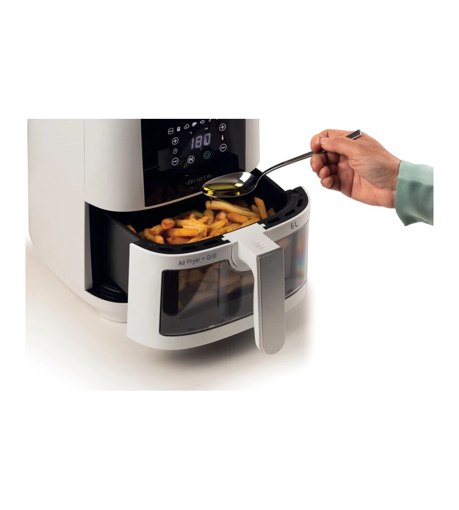 FRIGGITRICE AD ARIA CALDA "AIRY FRYER" BIANCA , 6 LT - ARIETE