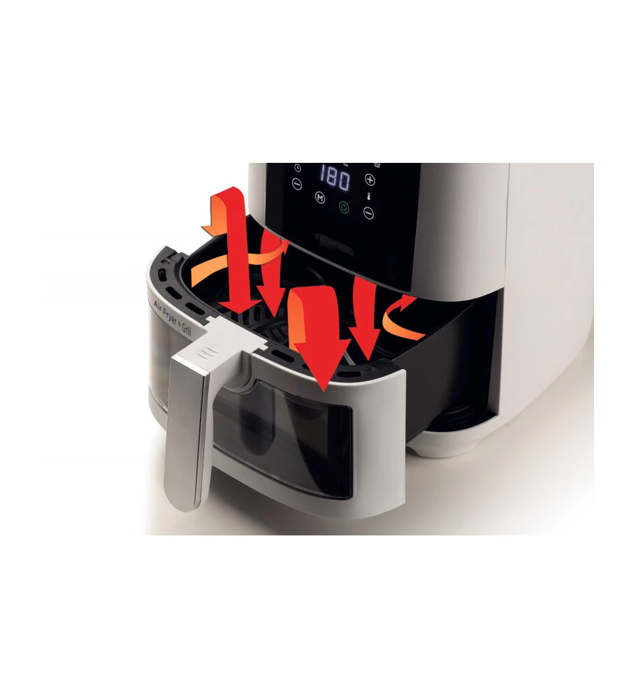 FRIGGITRICE AD ARIA CALDA "AIRY FRYER" BIANCA , 6 LT - ARIETE