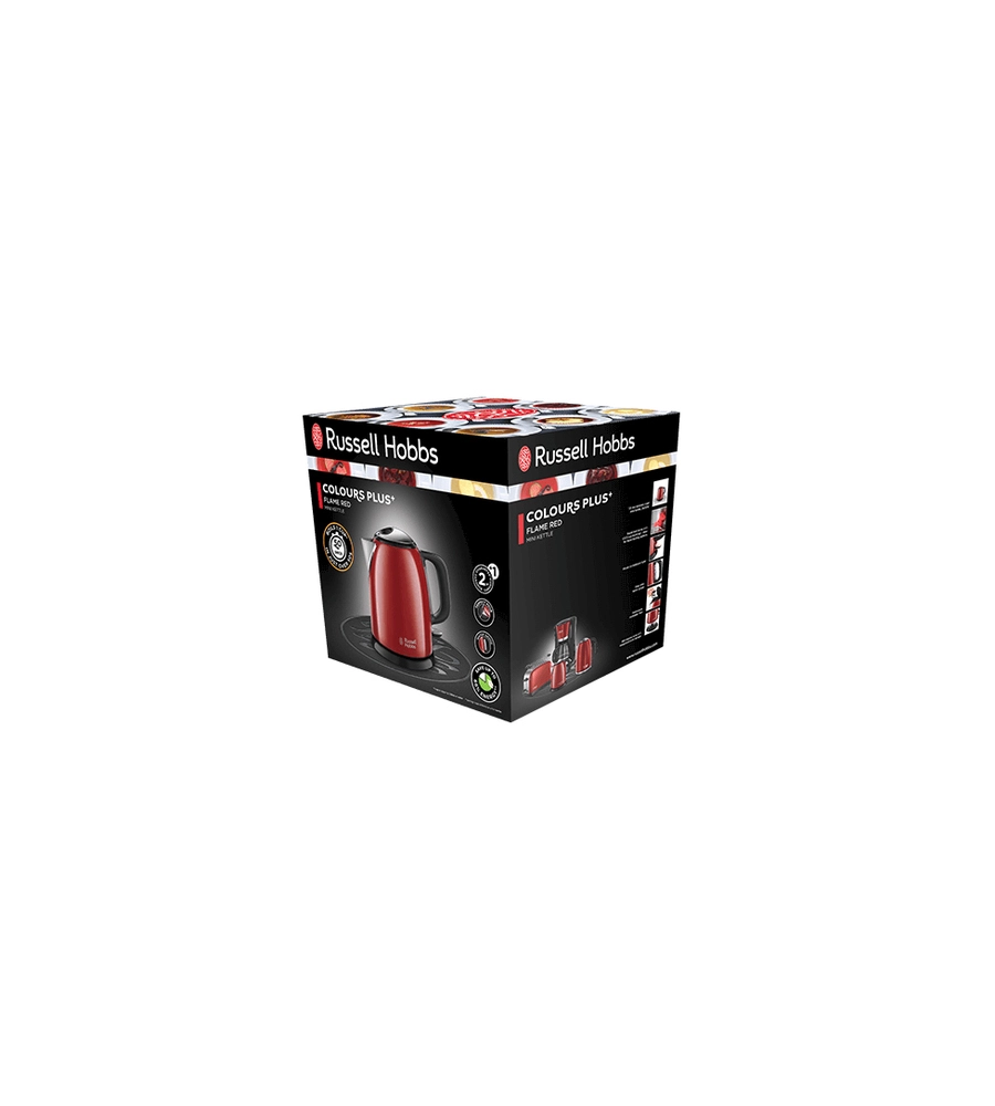BOLLITORE ELETTRICO IN ACCIAIO INOSSIDABILE ROSSO, 1 LITRO - RUSSEL HOBBS