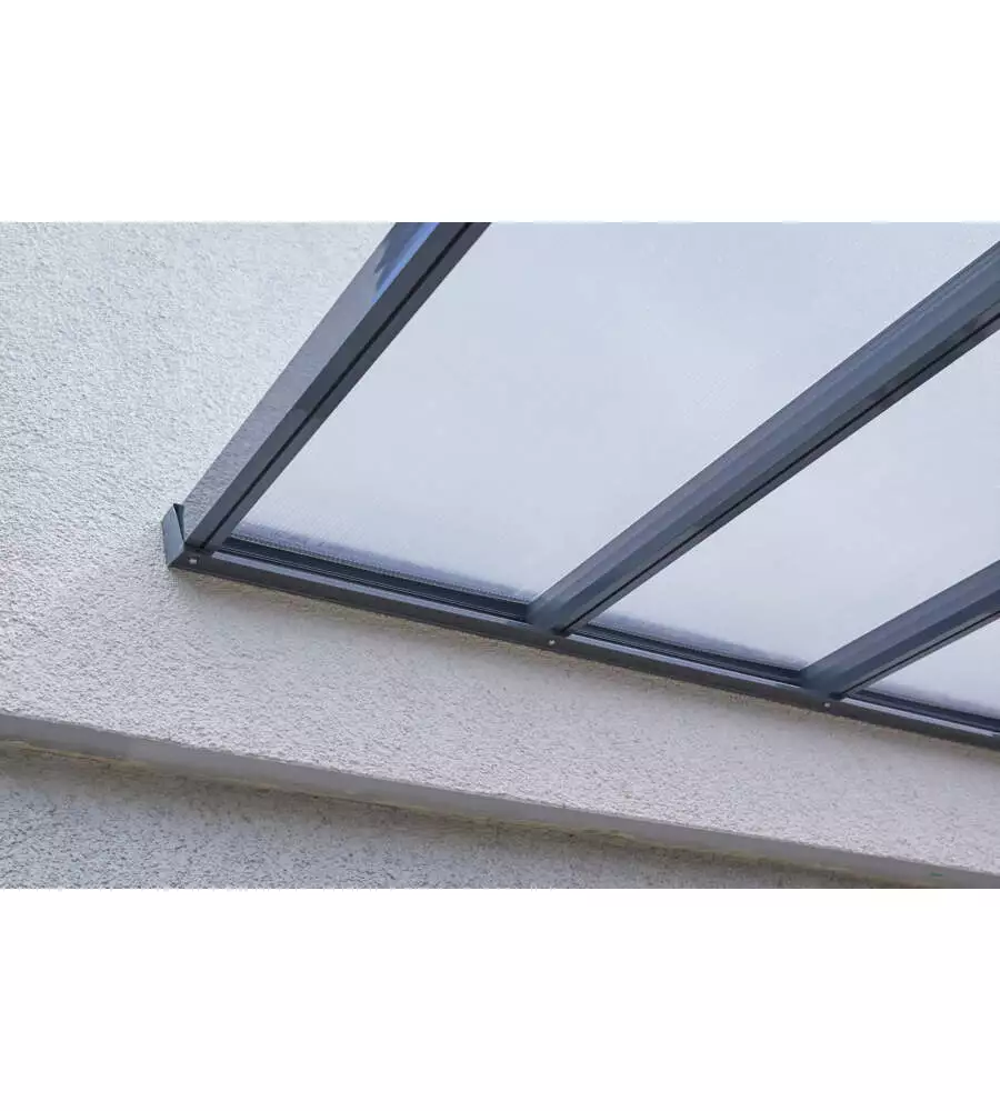 PERGOLA DA ESTERNO IN ALLUMINIO COLORE ANTRACITE CON COPERTURA IN POLICARBONATO, 3X3 METRI