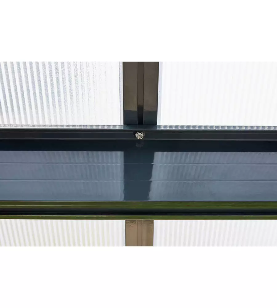 PERGOLA DA ESTERNO IN ALLUMINIO COLORE ANTRACITE CON COPERTURA IN POLICARBONATO, 5X3 METRI