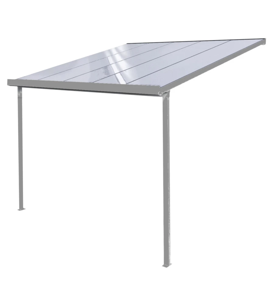 PERGOLA DA ESTERNO "PATIO" IN ALLUMINIO ANTRACITE E POLICARBONATO OPALE, 3X4 METRI