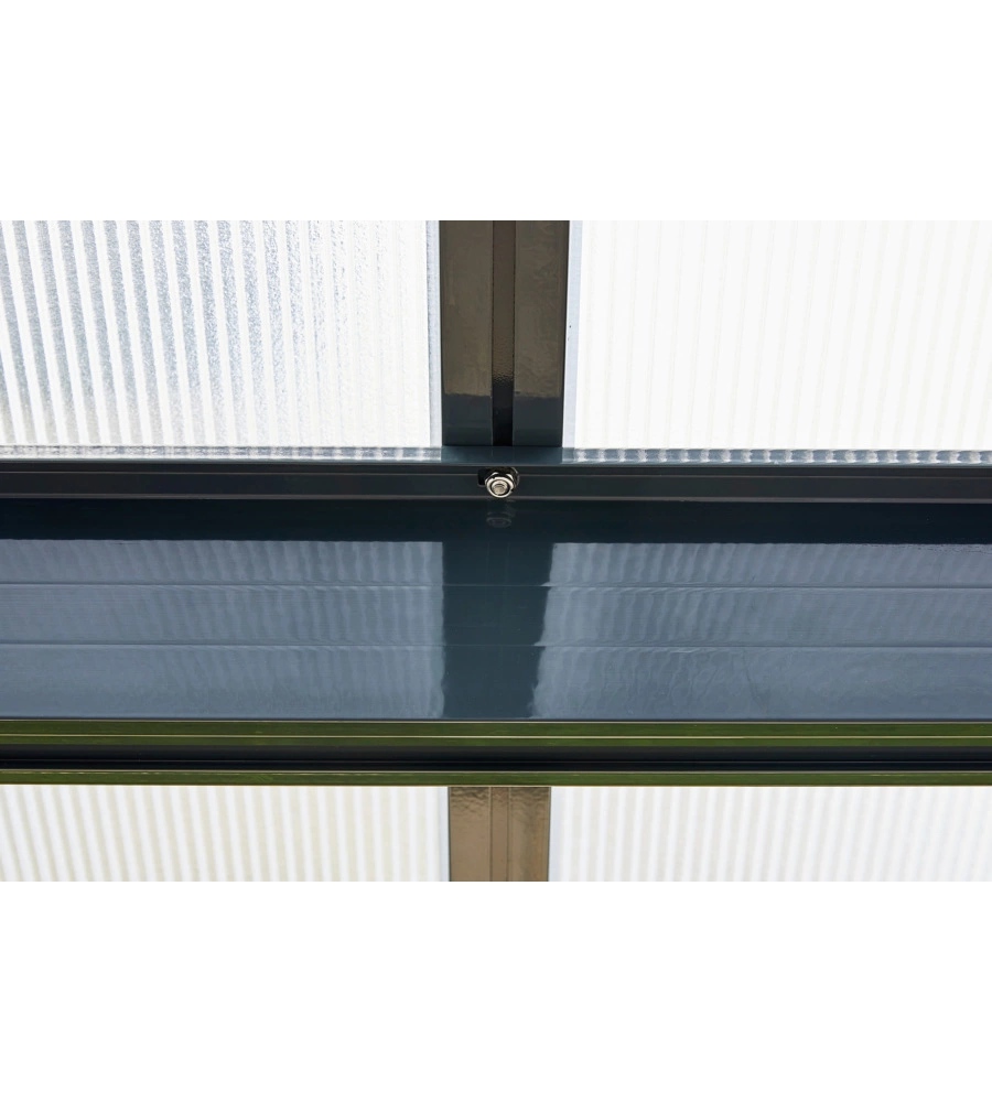PERGOLA DA ESTERNO "PATIO" IN ALLUMINIO ANTRACITE E POLICARBONATO OPALE, 5X4 METRI