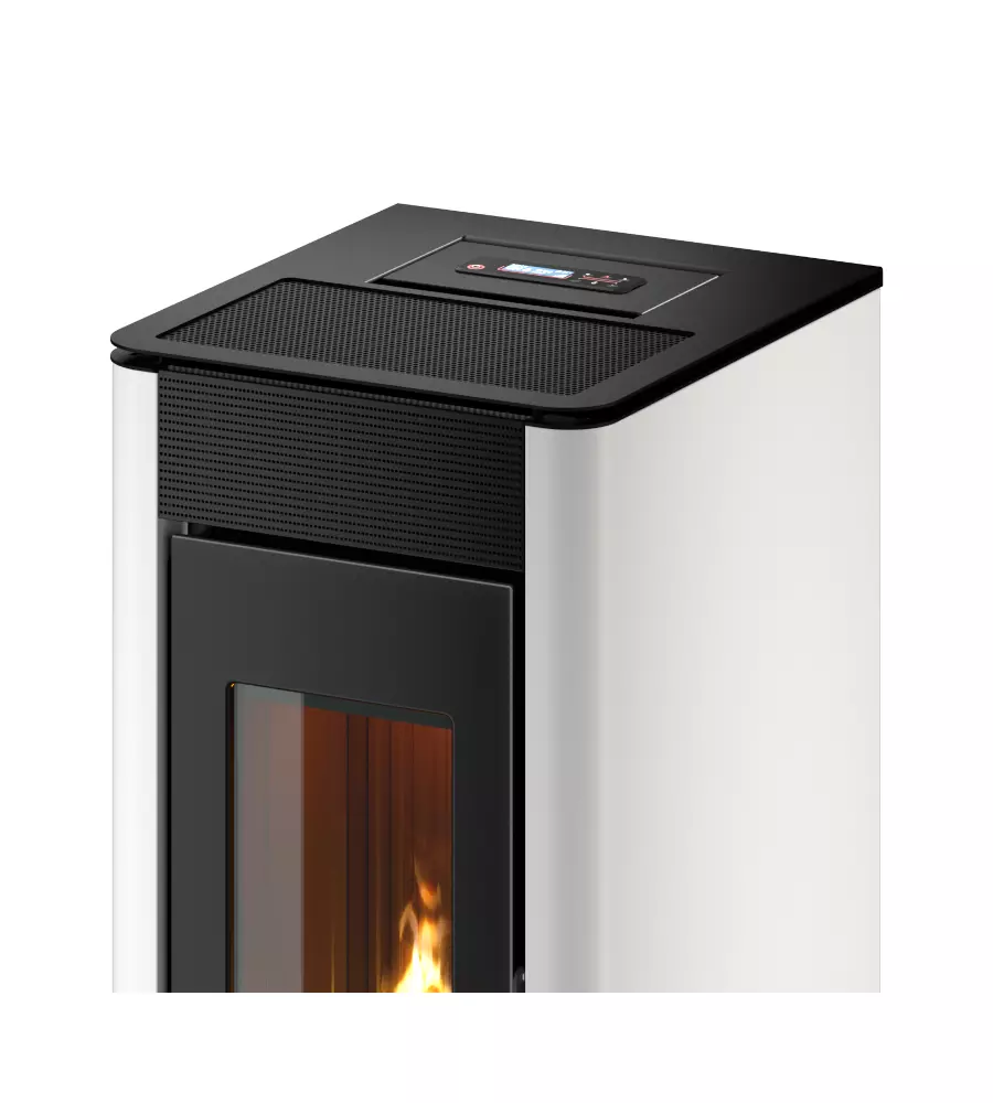 STUFA A PELLET CANALIZZATA ERMETICA FREEPOINT "INDACO" BIANCO 10,5 KW