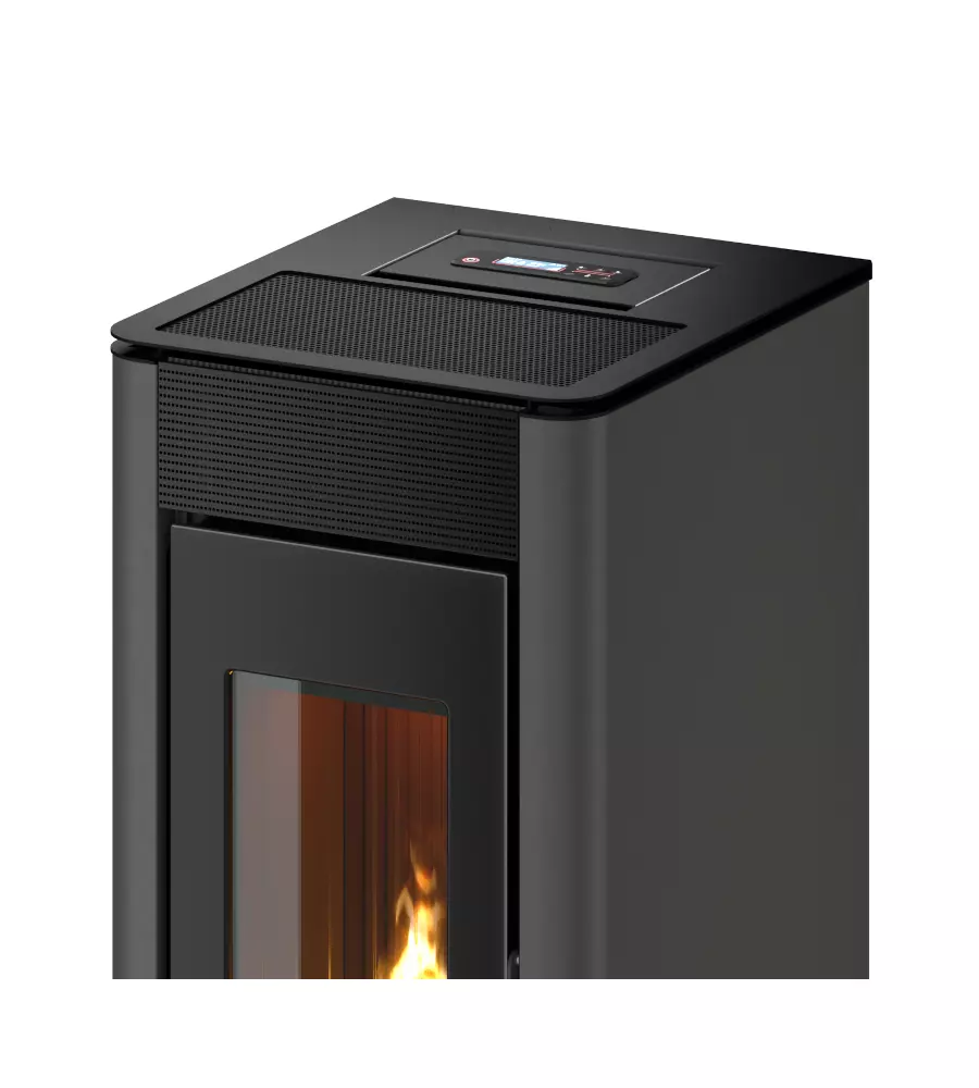 STUFA A PELLET CANALIZZATA ERMETICA FREEPOINT "INDACO" ANTRACITE 10,5 KW