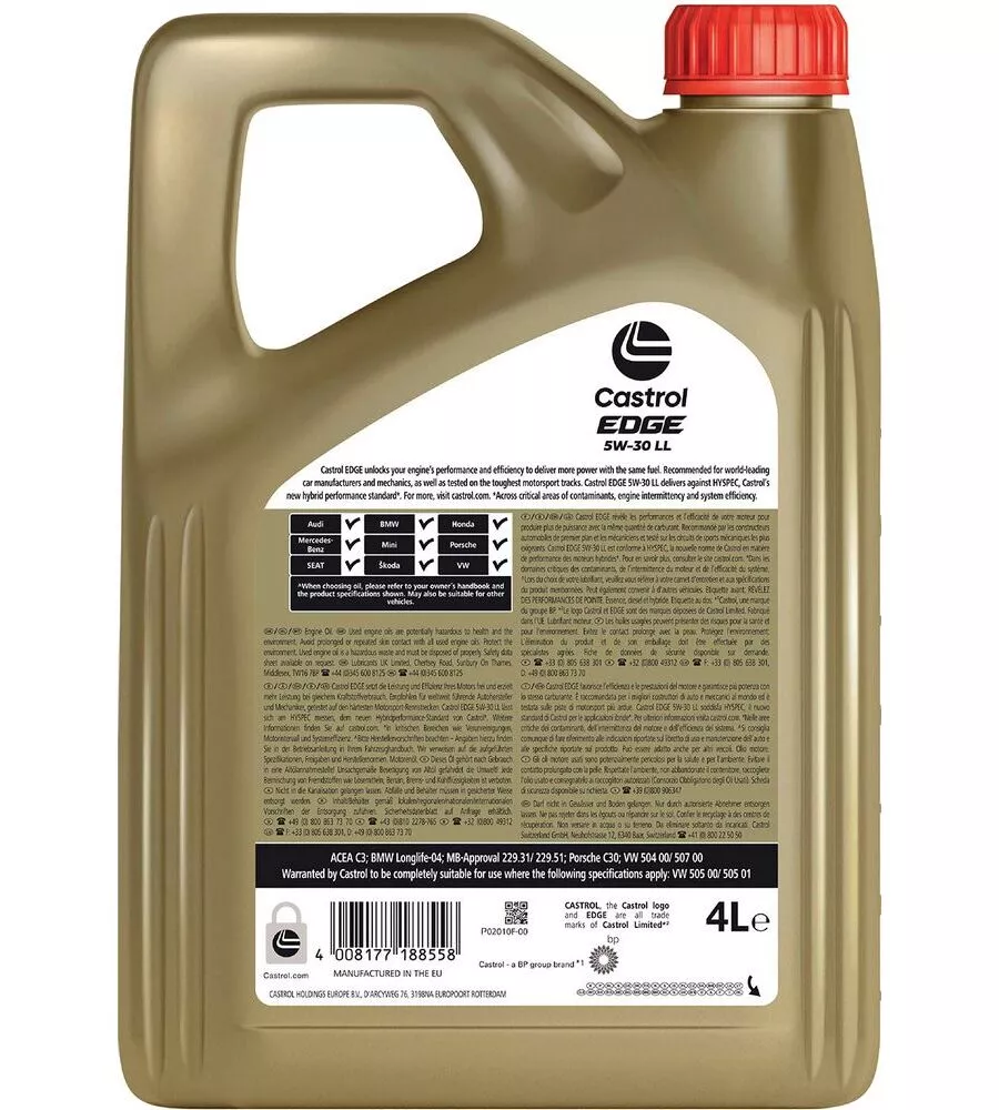 OLIO CASTROL EDGE 5W-30 LL TITANIUM 4LT