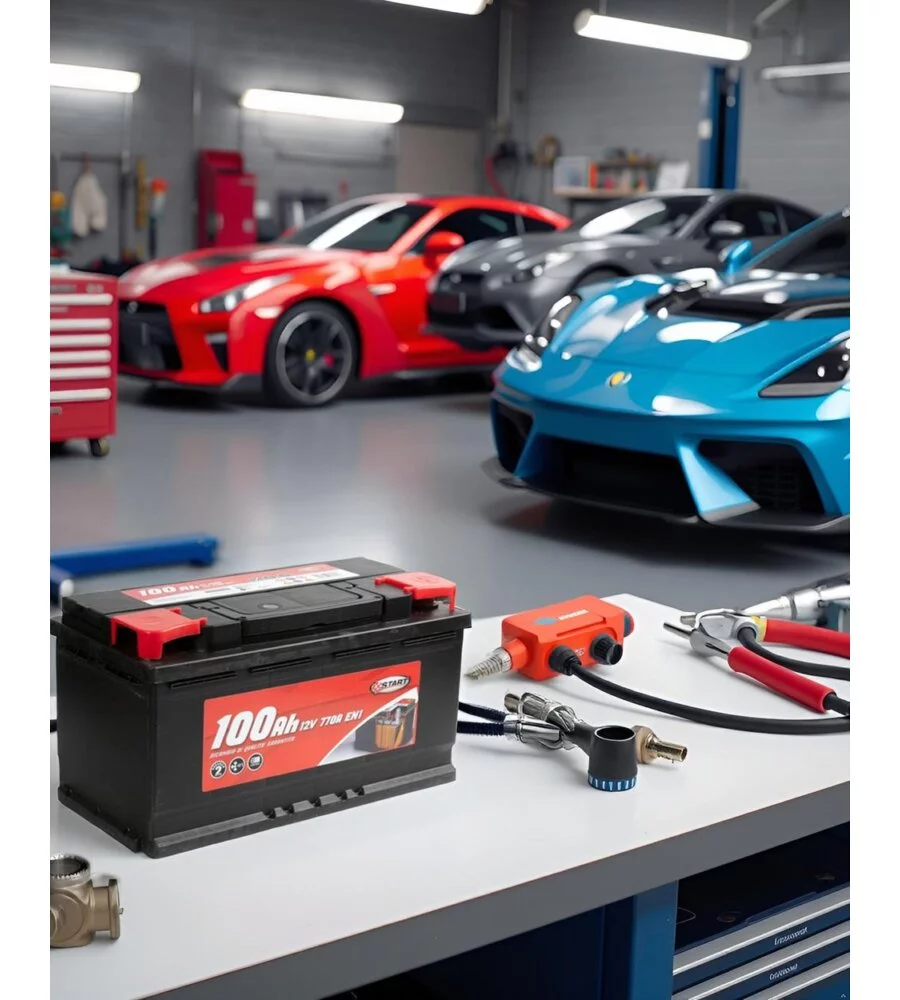 BATTERIA AUTO 100AH 12V 770A POLO POSITIVO DESTRO CASSETTA L5