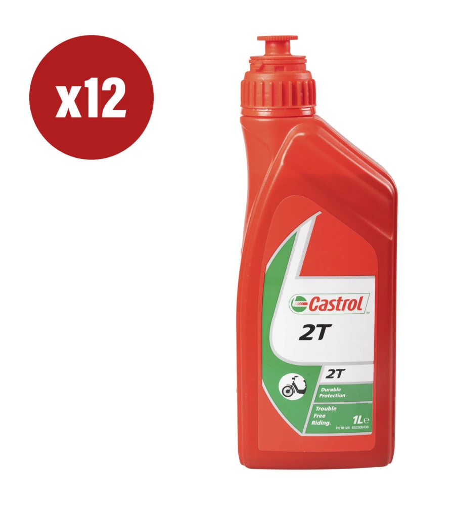 12 PEZZI OLIO MOTORE MOTO/SCOOTER 2T LUBRIFICANTE MINERALE 1L OIL