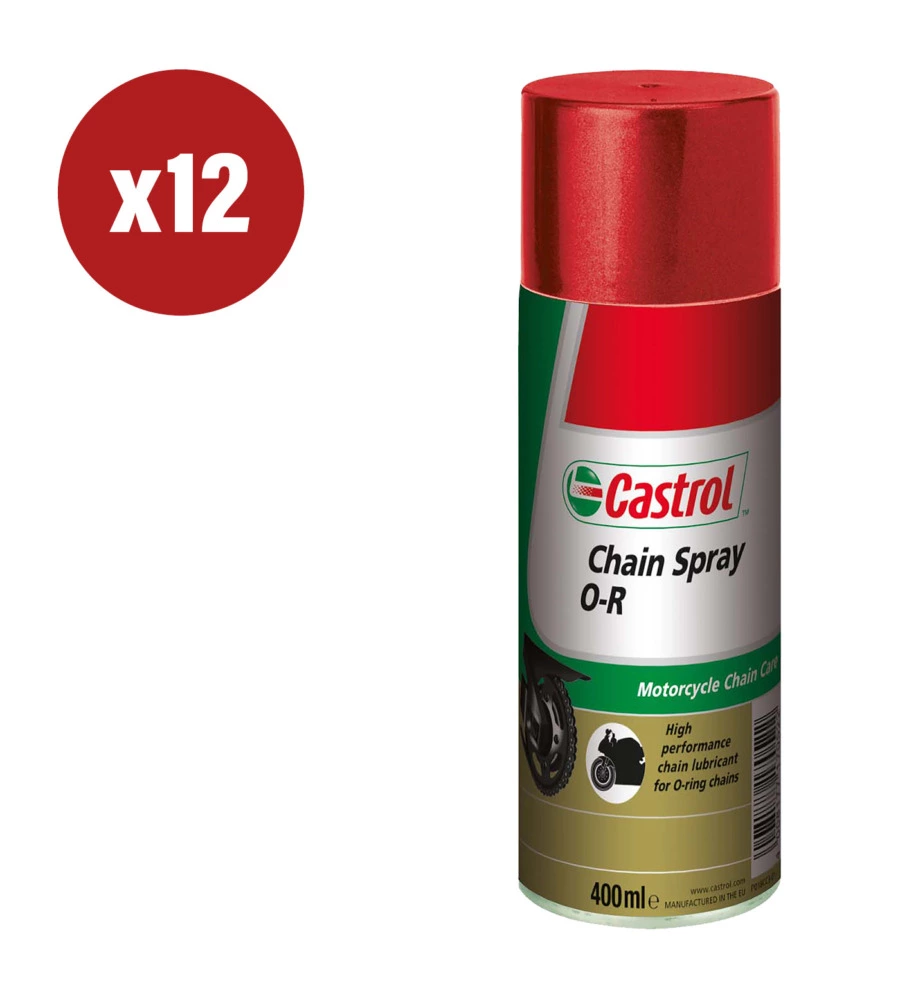 12 PEZZI OLIO CASTROL CHAIN SPRAY O R 0,4LT