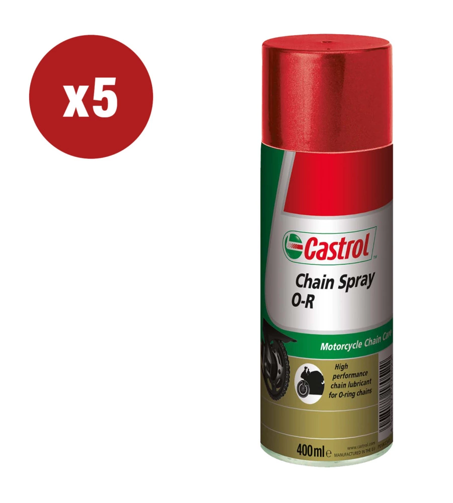 5 PEZZI OLIO CASTROL CHAIN SPRAY O R 0,4LT